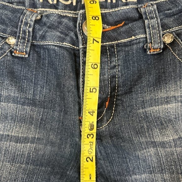 Rich Girl Women's Blue Raw Hem Jeans With Bling On Back Pocket Size 9 - Picture 3 of 12